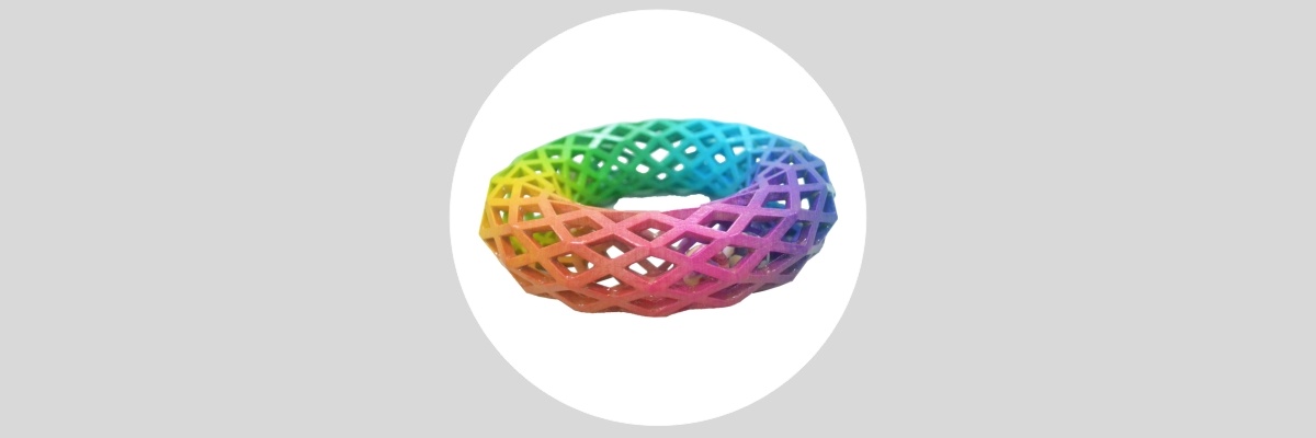 Color Ring 3D model with small balls inside